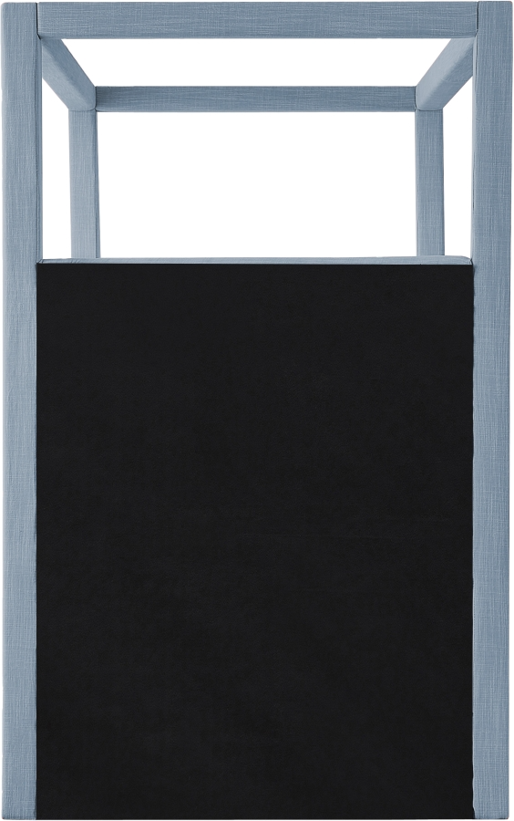 Emet Skyblu Linen Textured Fabric Upholstered Twin Bed
