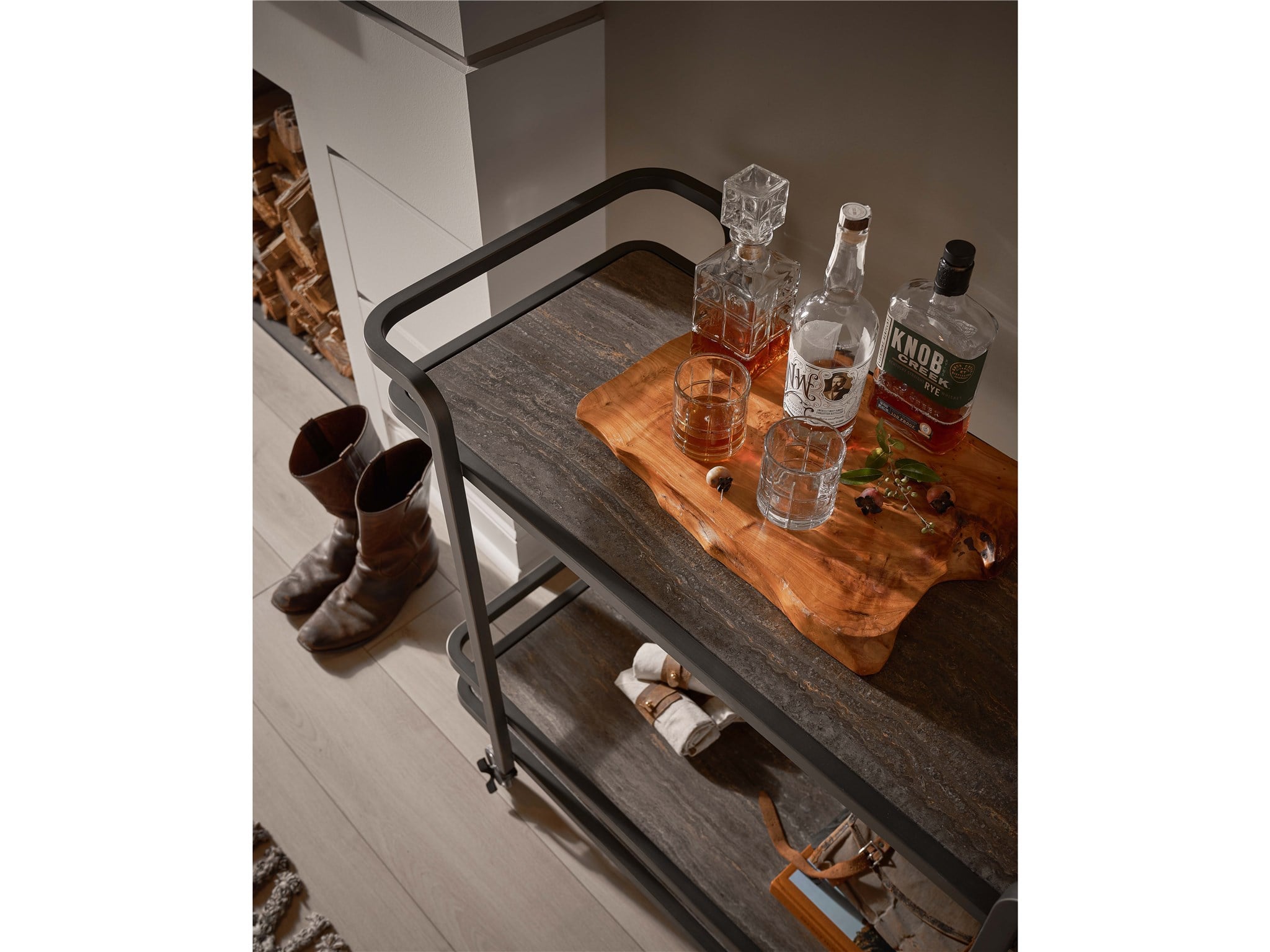Antique Brass Bar Cart