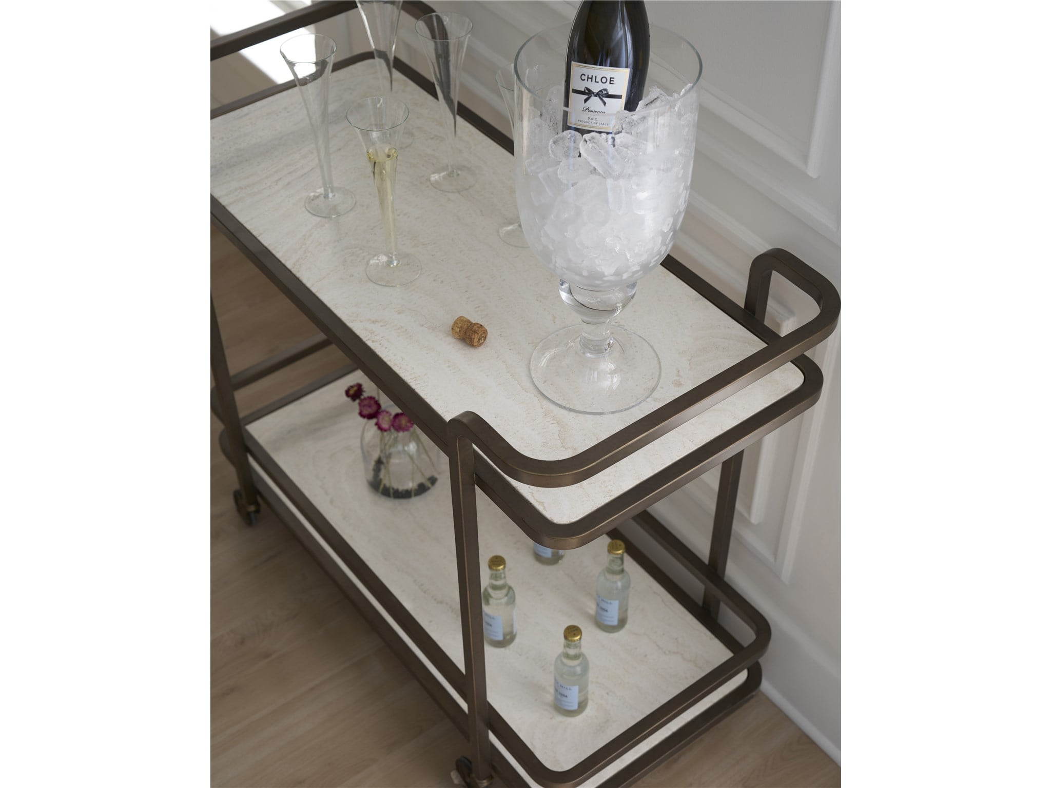 Antique Gold Bar Cart