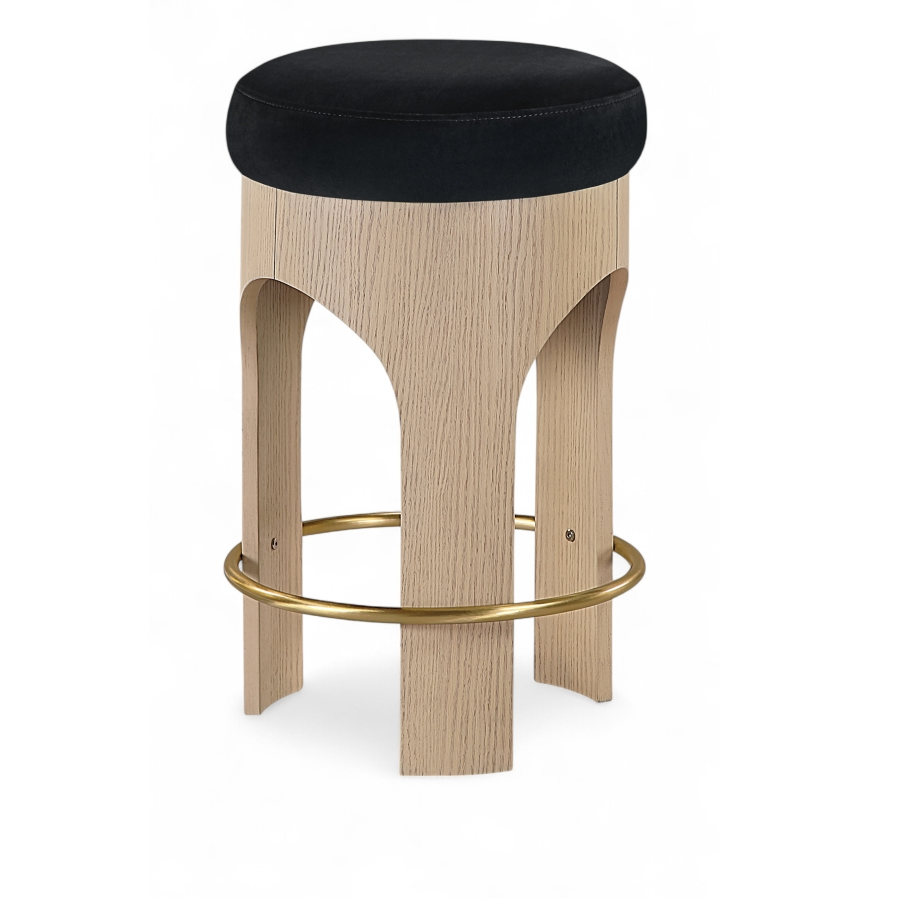 Bucatini Natural Black Counter Stool