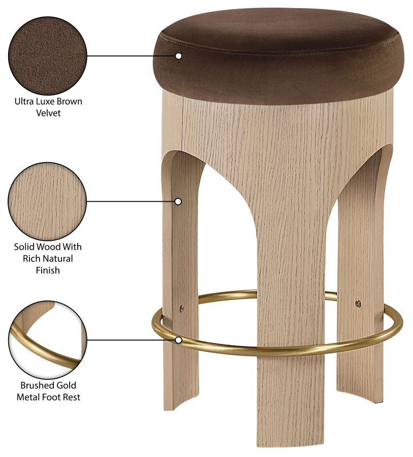 Bucatini Natural Brown Counter Stool