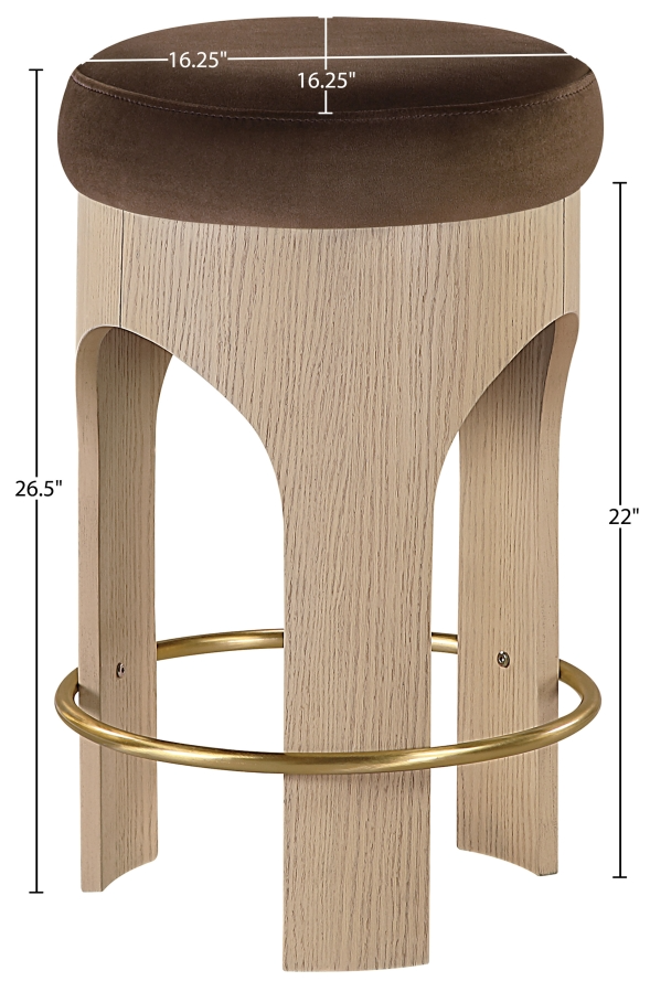 Bucatini Natural Brown Counter Stool