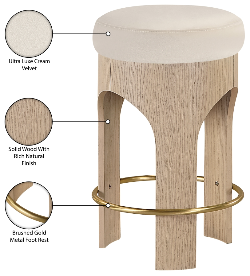 Bucatini Natural Cream Counter Stool