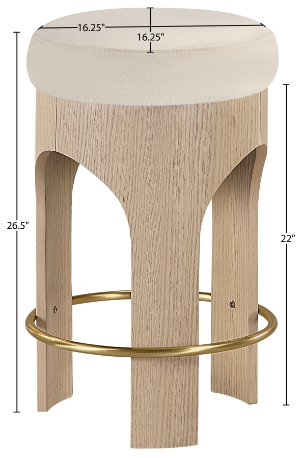 Bucatini Natural Cream Counter Stool