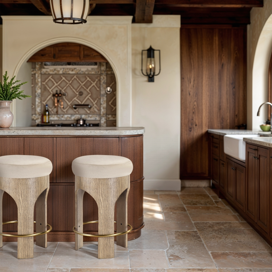 Bucatini Natural Cream Counter Stool