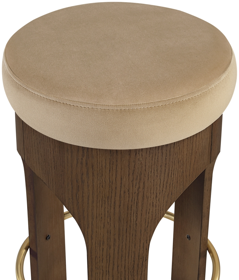 Bucatini Walnut Beige Counter Stool