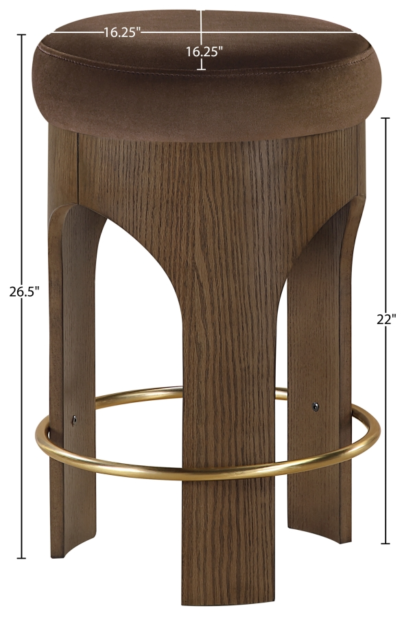 Bucatini Walnut Brown Counter Stool