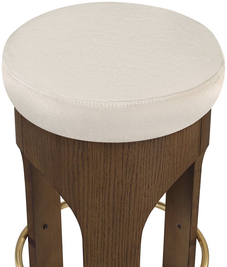 Bucatini Walnut Cream Counter Stool