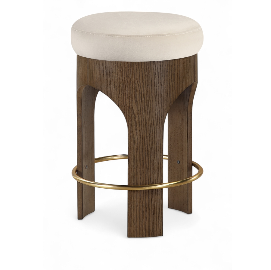 Bucatini Walnut Cream Counter Stool
