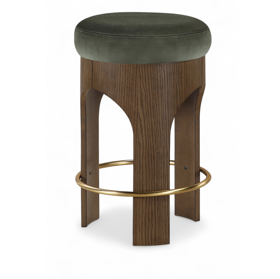 Bucatini Walnut Green Counter Stool