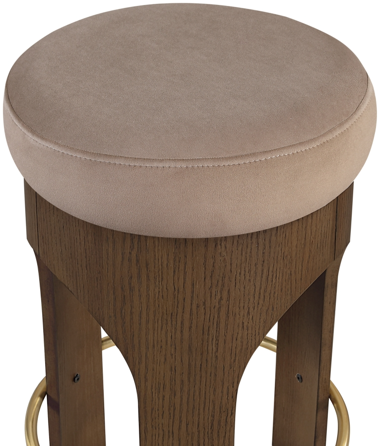 Bucatini Walnut Taupe Counter Stool