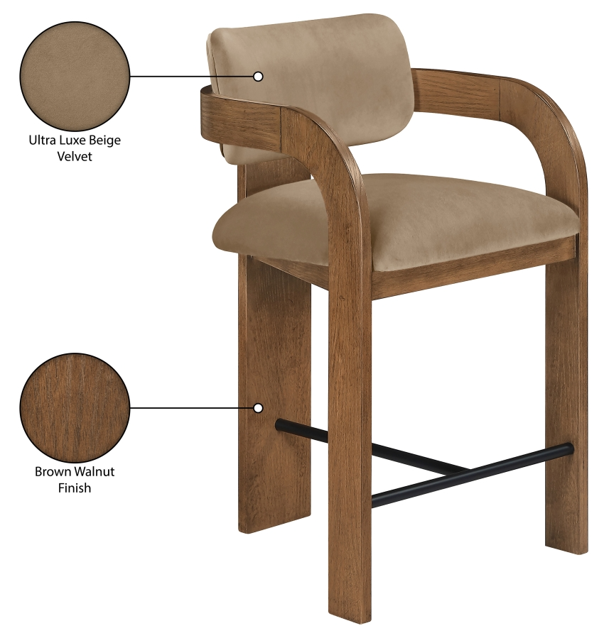 Cedric Beige Counter Stool