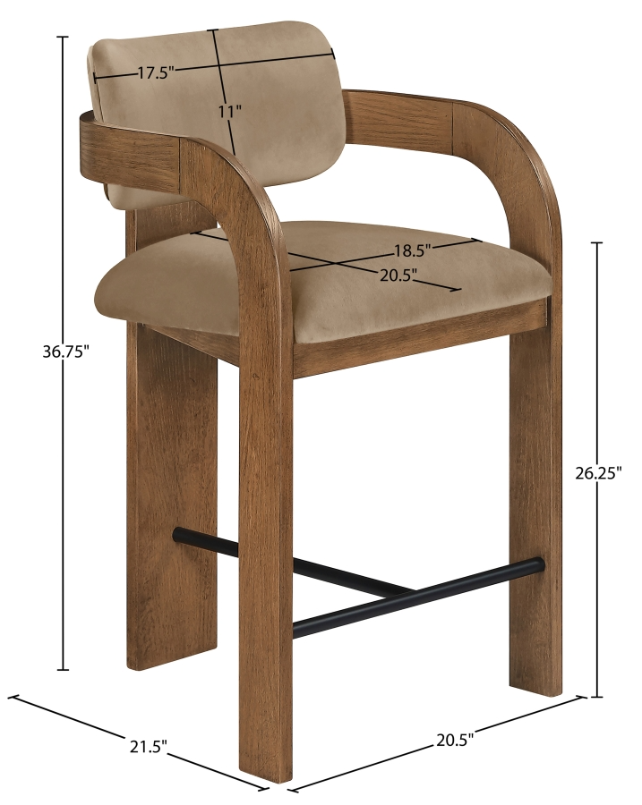 Cedric Beige Counter Stool
