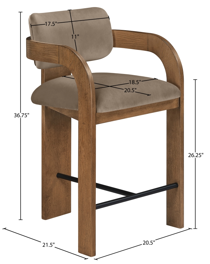 Cedric Taupe Counter Stool
