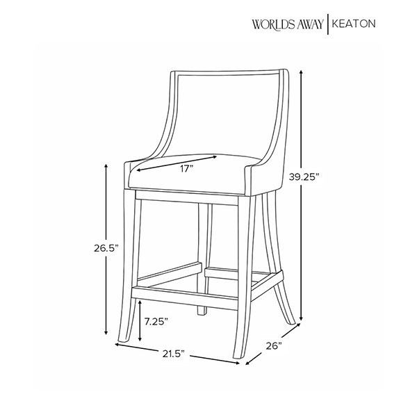 Diane Matte Black Counter Stool