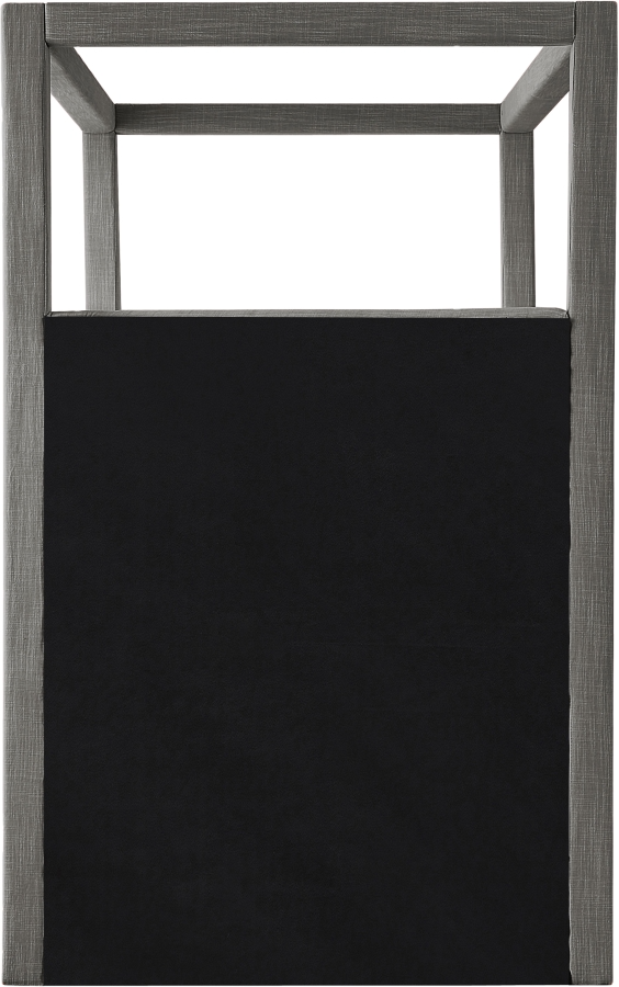 Emet Grey Linen Textured Fabric Upholstered Twin Bed