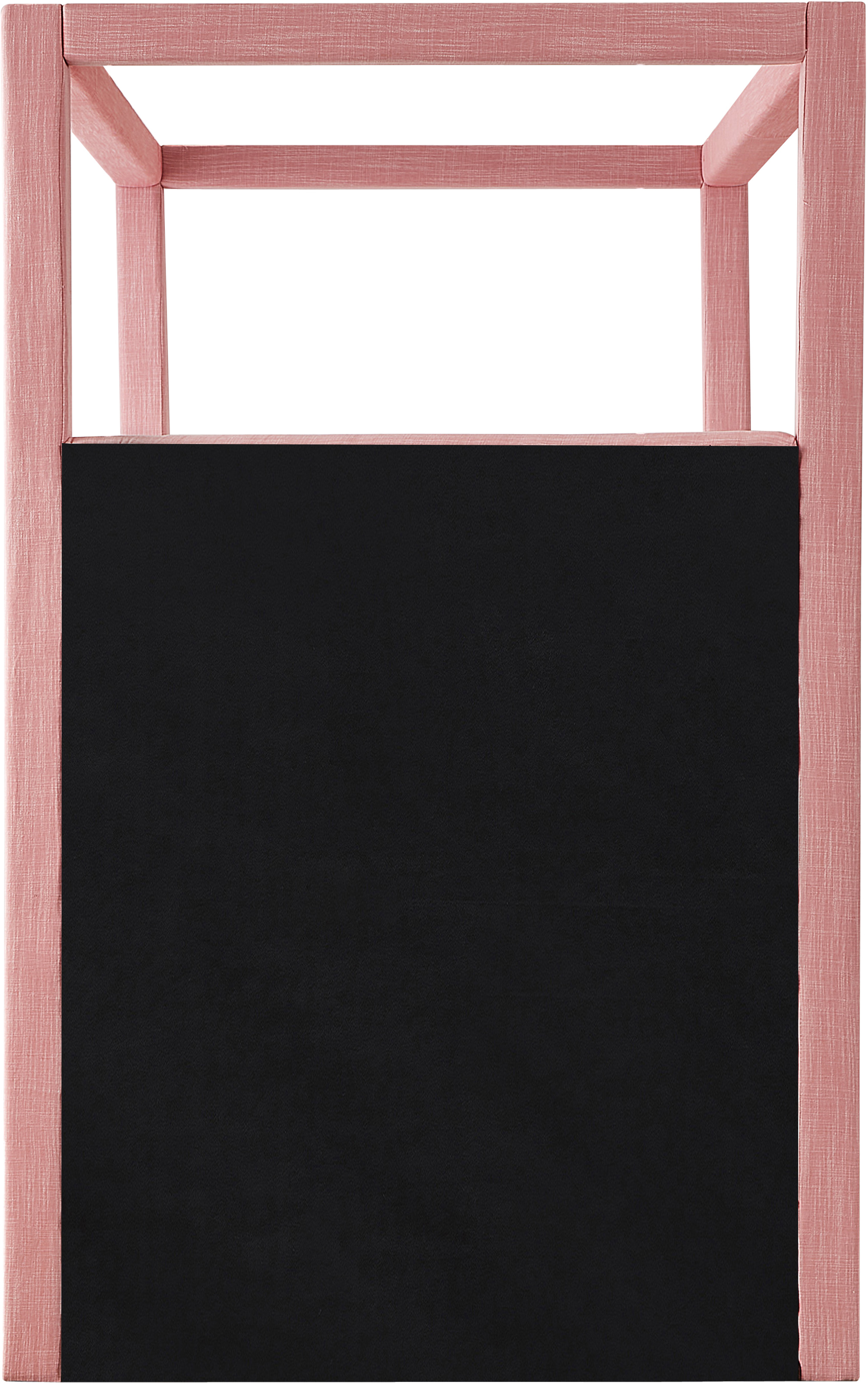 Emet Pink Linen Textured Fabric Upholstered Twin Bed