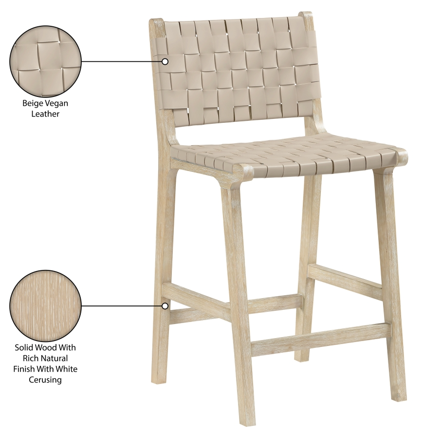 Intertwine Beige Counter Stool