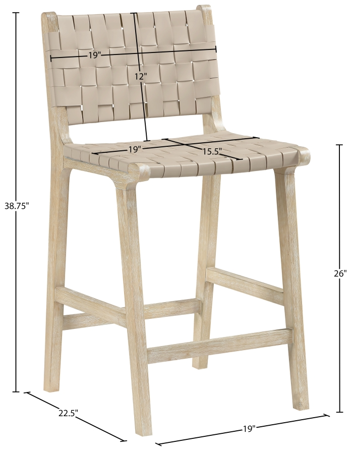 Intertwine Beige Counter Stool