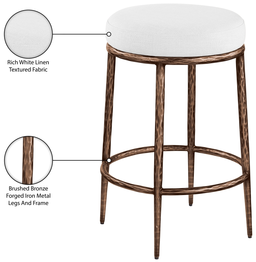 Pharoh White Counter Stool