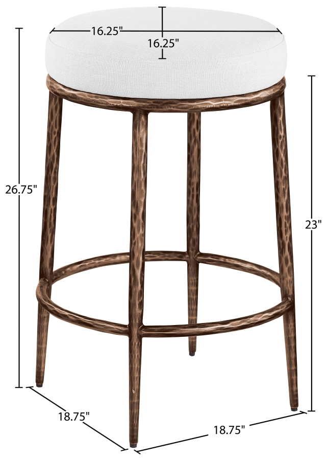 Pharoh White Counter Stool