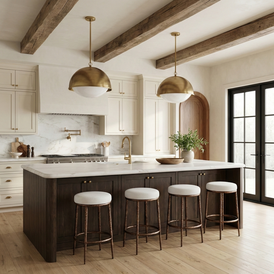 Pharoh White Counter Stool