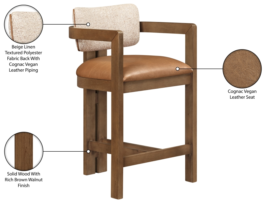 Regina Cognac Counter Stool