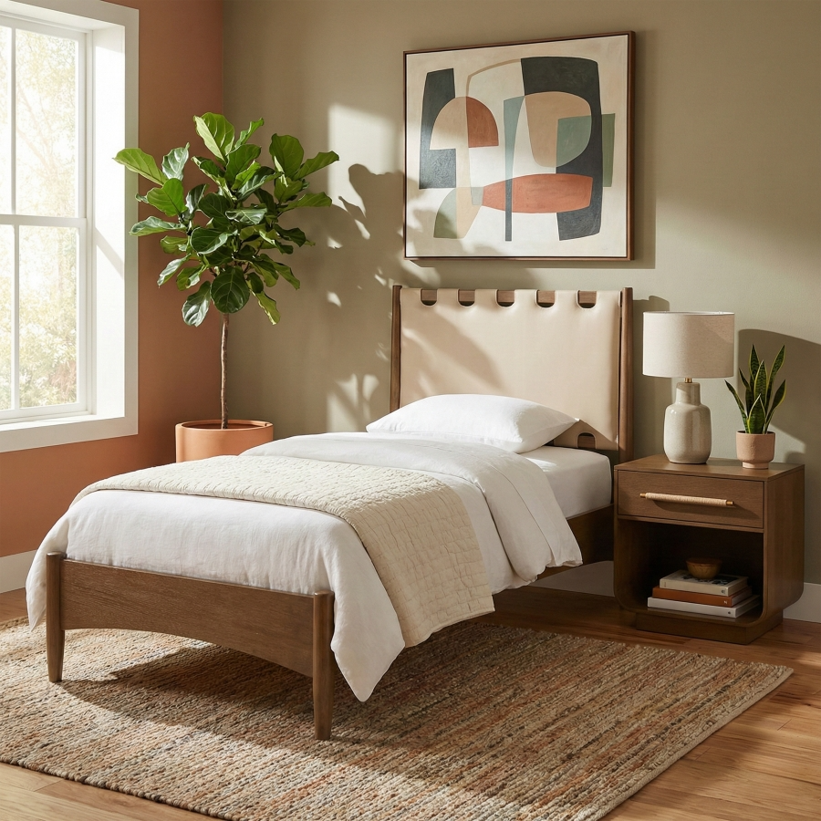 Sanford Beige Twin Bed