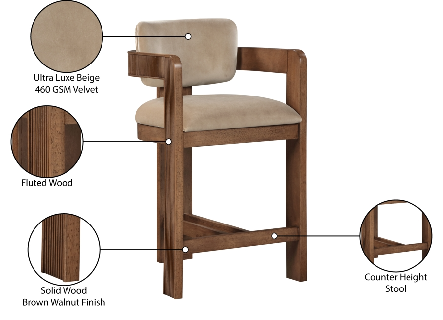 Sasha Beige Counter Stool