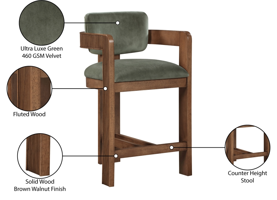 Sasha Green Counter Stool