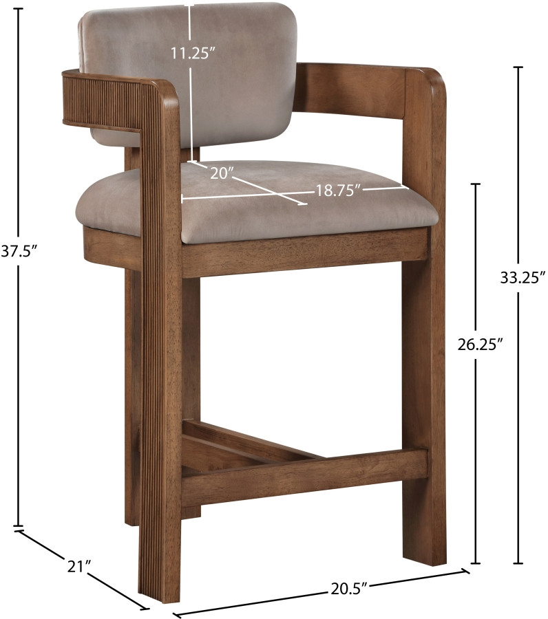 Sasha Taupe Counter Stool