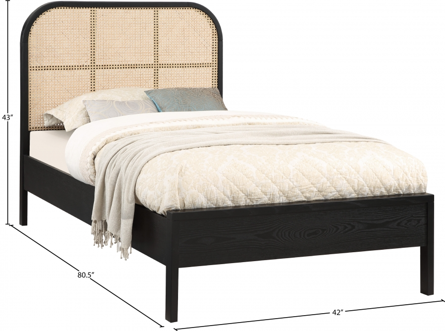Siella Black Twin Bed
