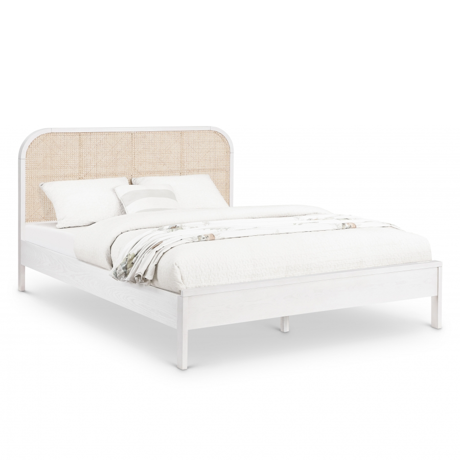 Siella White King Bed