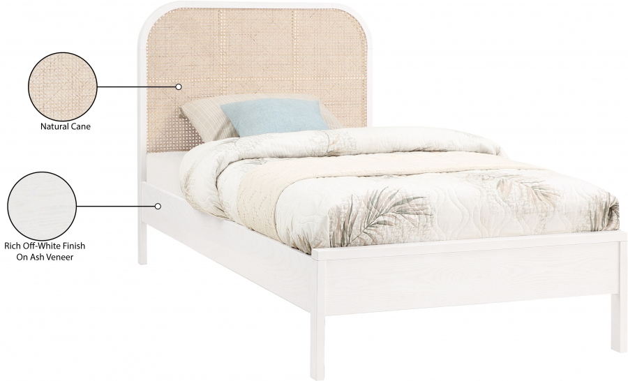 Siella White Twin Bed