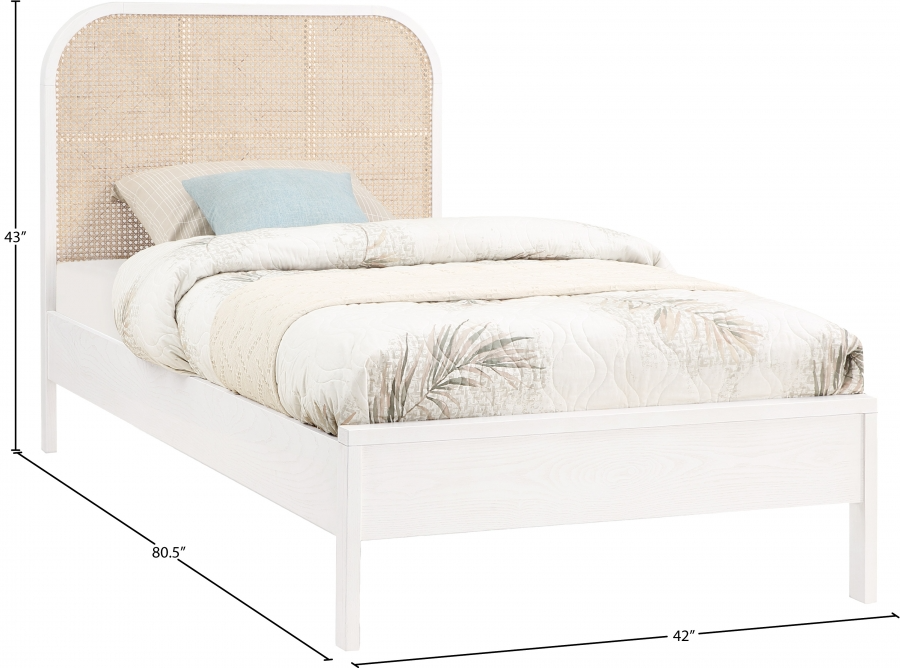Siella White Twin Bed