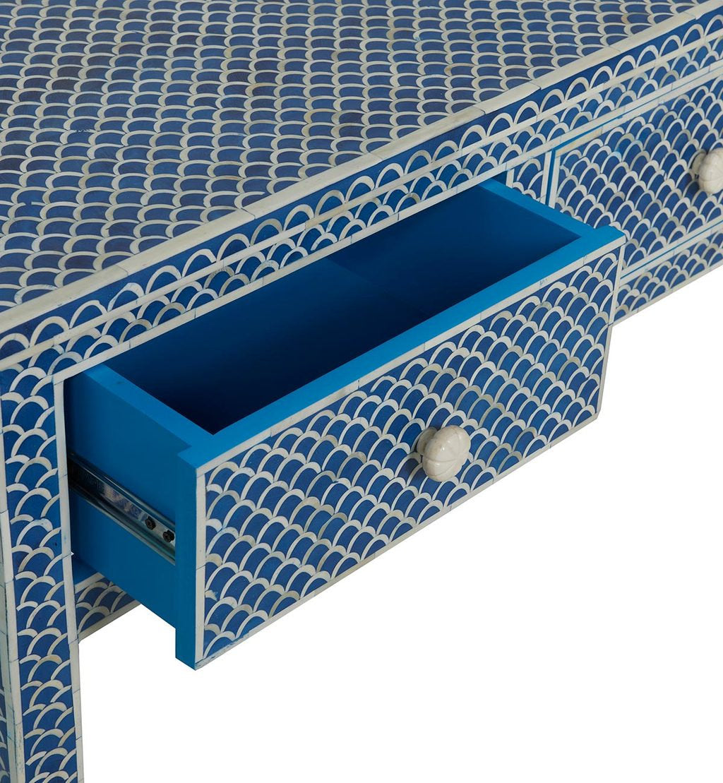 3-Drawer Bone Inlay Console Fishscale (Wholesale Only)