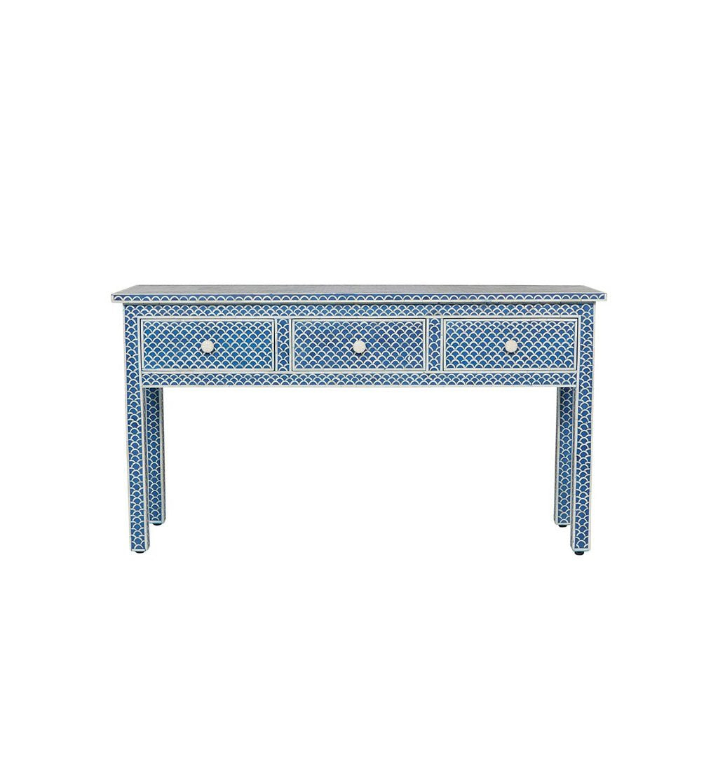 3-Drawer Bone Inlay Console Fishscale (Wholesale Only)