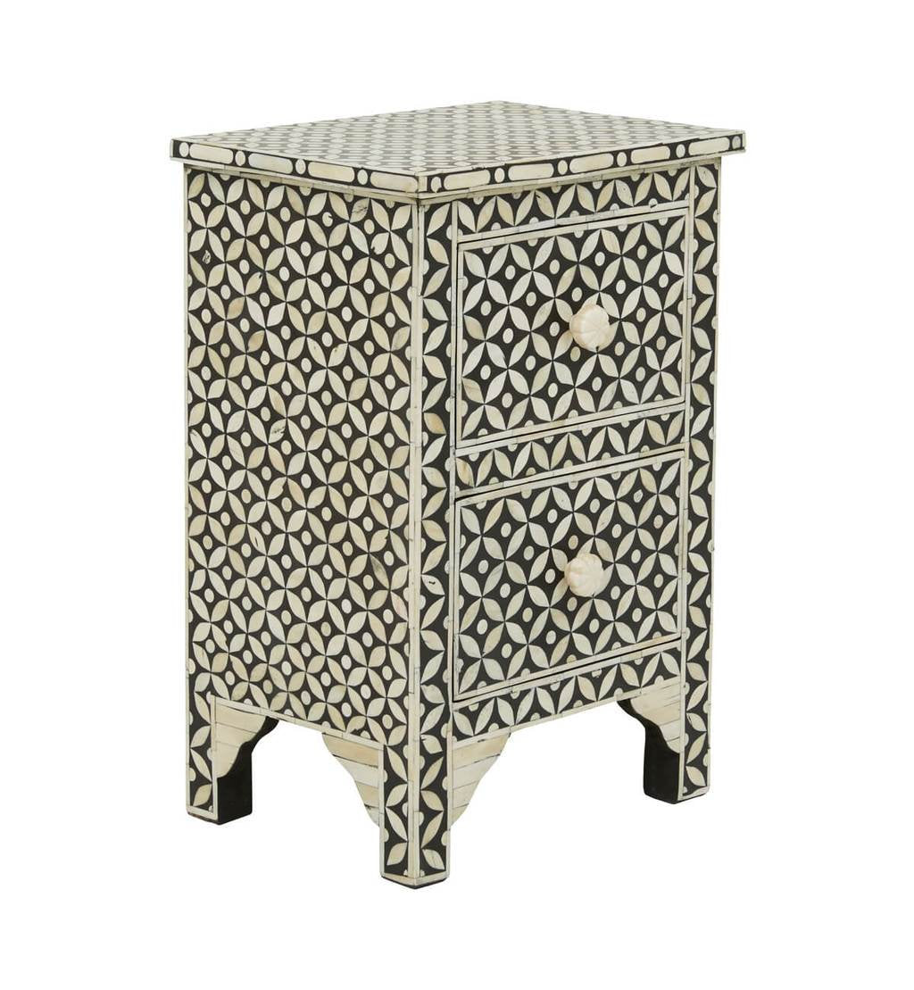 Mini Bone Inlay Bedside Table (Wholesale Only)