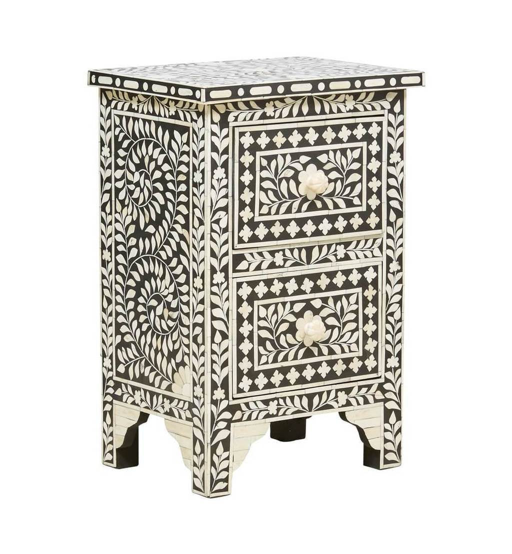 Mini Bone Inlay Bedside Table (Wholesale Only)