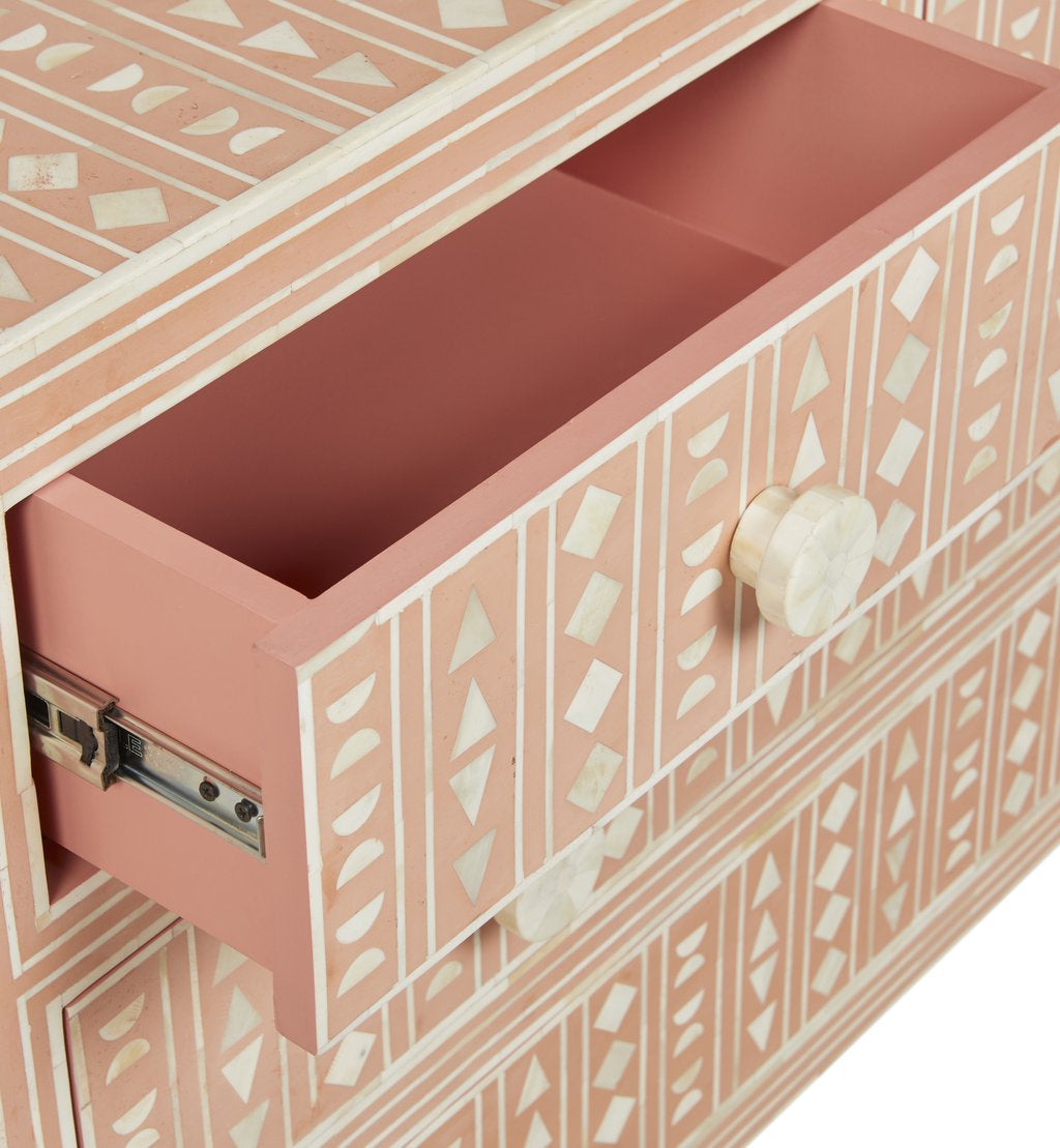 Tribal Bone Inlay Commode (Wholesale Only)