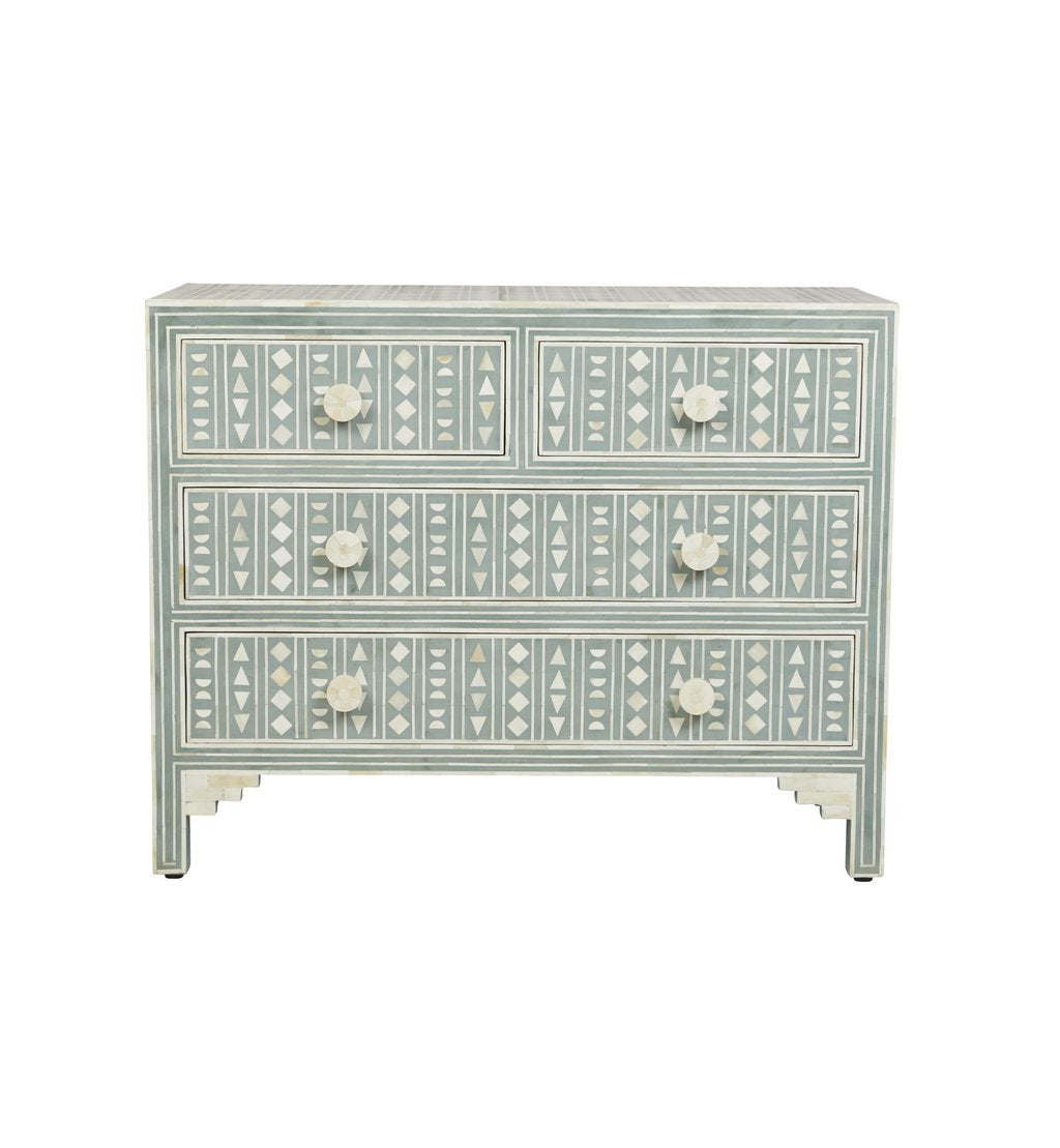 Tribal Bone Inlay Commode (Wholesale Only)