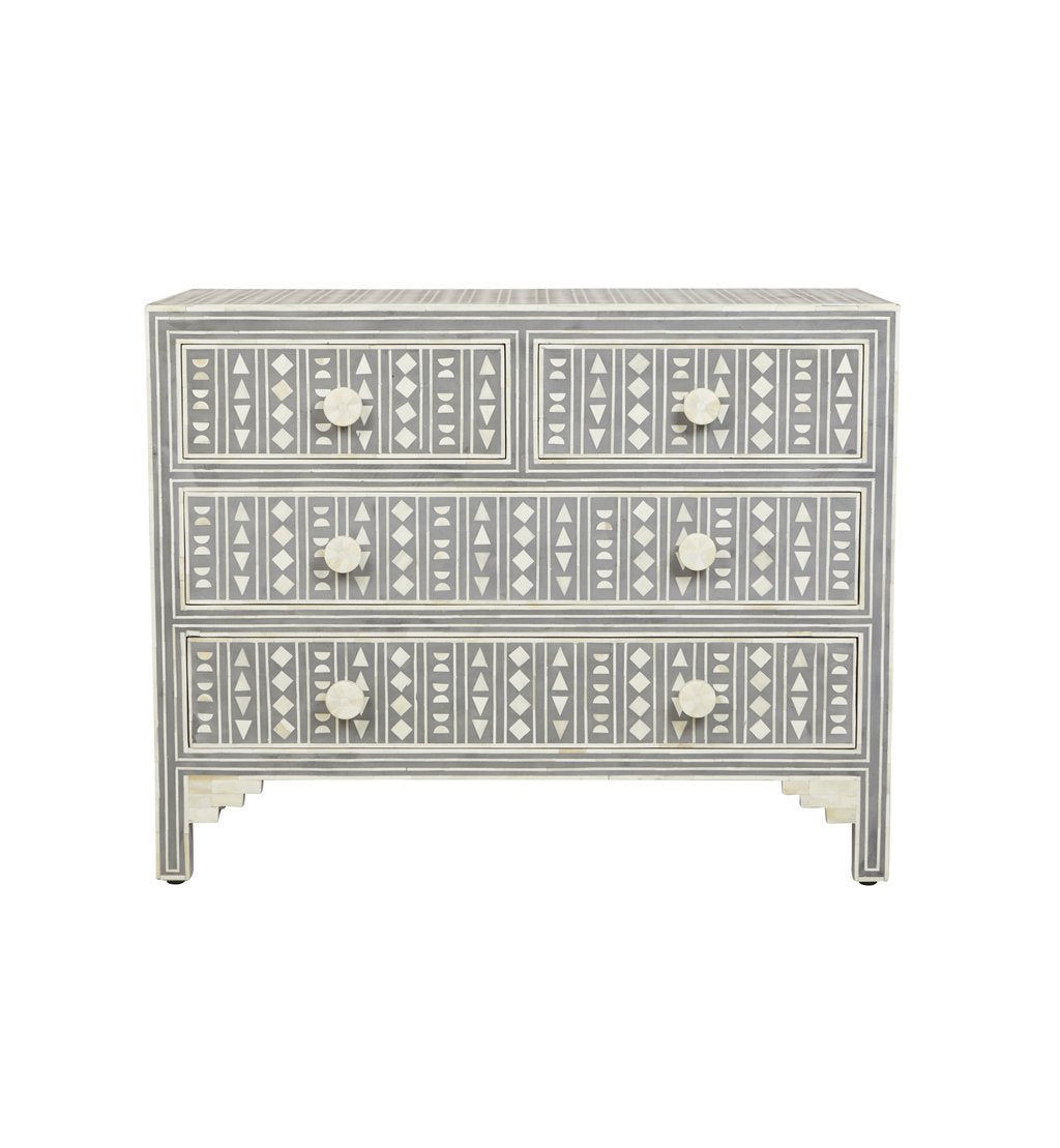 Tribal Bone Inlay Commode (Wholesale Only)