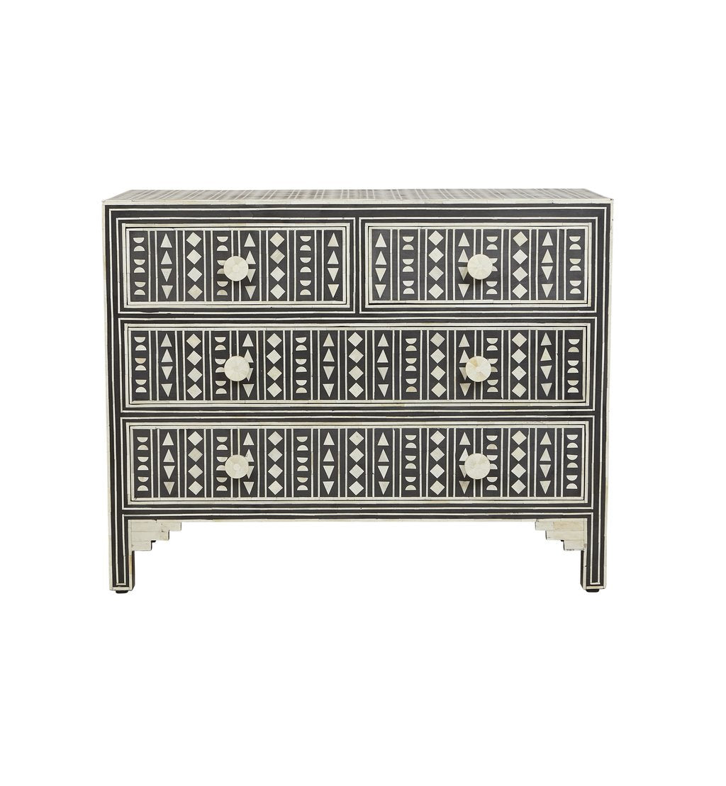Tribal Bone Inlay Commode (Wholesale Only)
