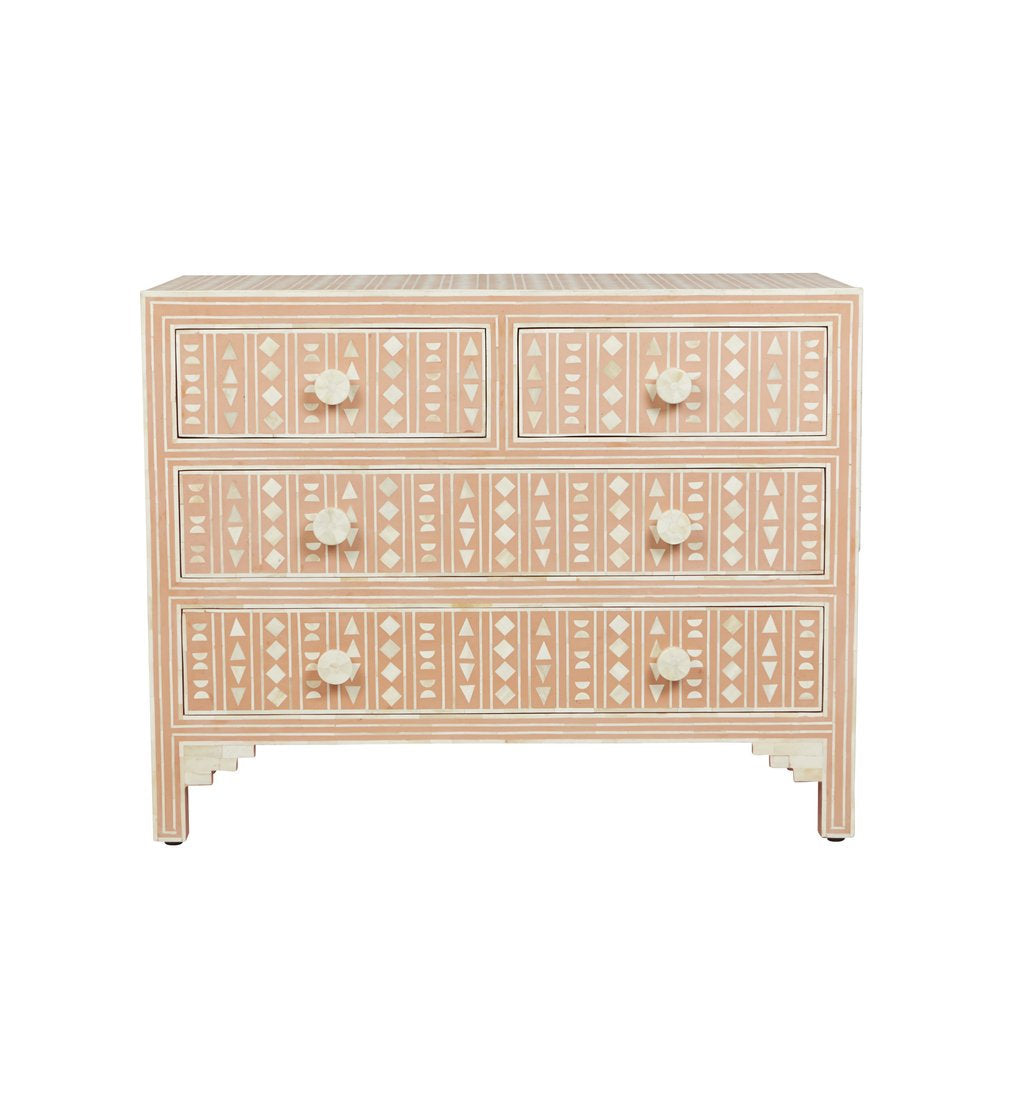 Tribal Bone Inlay Commode (Wholesale Only)