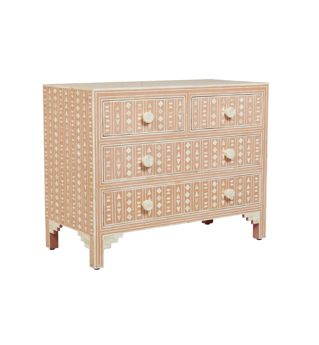 Tribal Bone Inlay Commode (Wholesale Only)