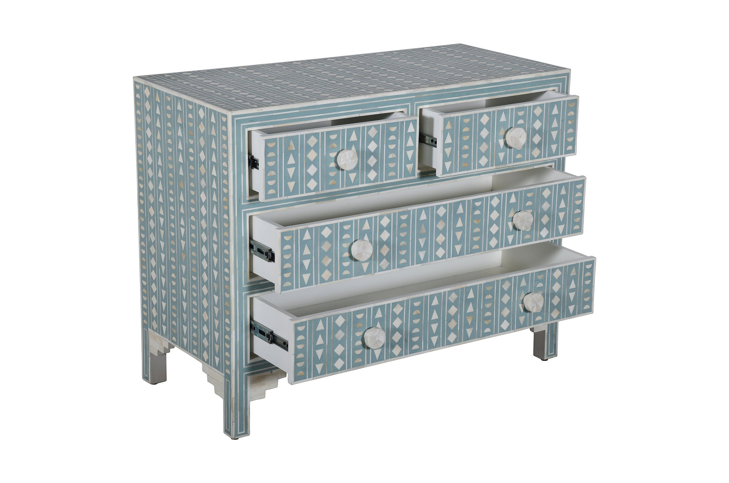 Tribal Bone Inlay Commode (Wholesale Only)